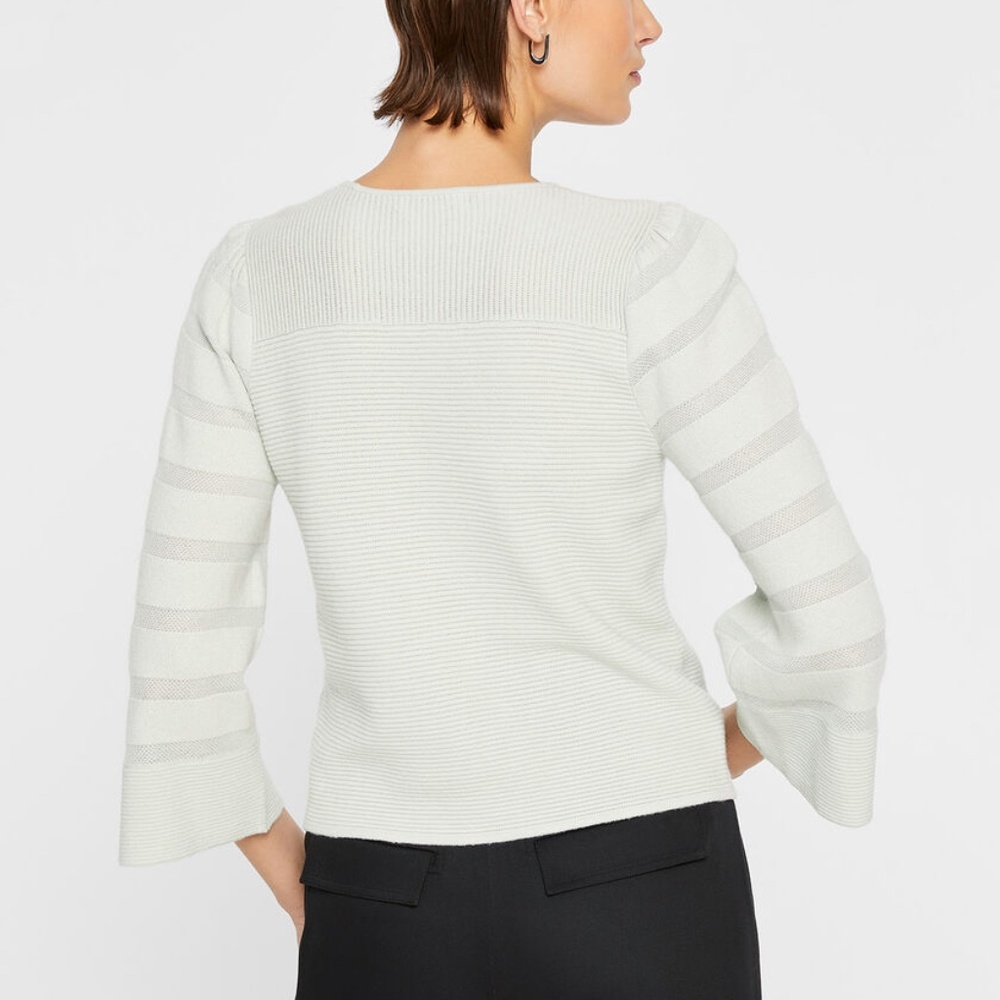 Jacquard Stripe Crew Sweater - New With Tags - NEVER WORN - Smoke - Picture 2 of 4